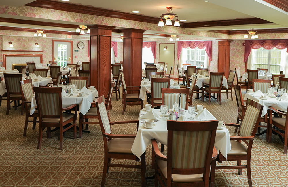 Elegant community dining room at The Barrington